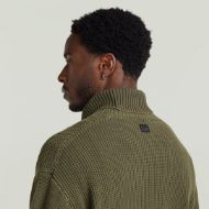 Снимка на G-STAR МЪЖКИ ПУЛОВЕР WASHED RIBBED ROLL NECK KNIT DARK KHAKI GD 3