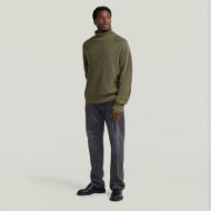 Снимка на G-STAR МЪЖКИ ПУЛОВЕР WASHED RIBBED ROLL NECK KNIT DARK KHAKI GD 5
