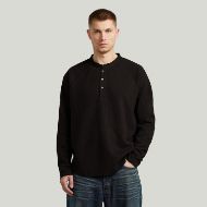 Снимка на G-STAR МЪЖКА БЛУЗА WAFFLE HENLEY RELAXED T-SHIRT DK BLACK 1