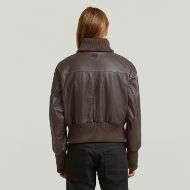 Picture of G-STAR WOMEN'S HIGH COLLAR LEATHER JACKET COFFEE BEAN 2