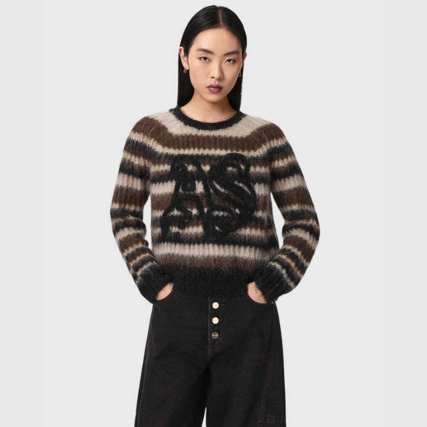 Picture of ALLSAINTS WOMEN'S REGA AS JUMPER FAWN BROWN
