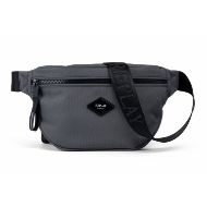 Picture of REPLAY МЪЖКА ЧАНТА BELT BAG WITH DIAMOND LOGO AND ZIP DARK GREY 1