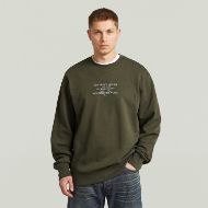 Picture of G-STAR MEN'S MULTI TEXT SWEATER BLACK OLIVE 1