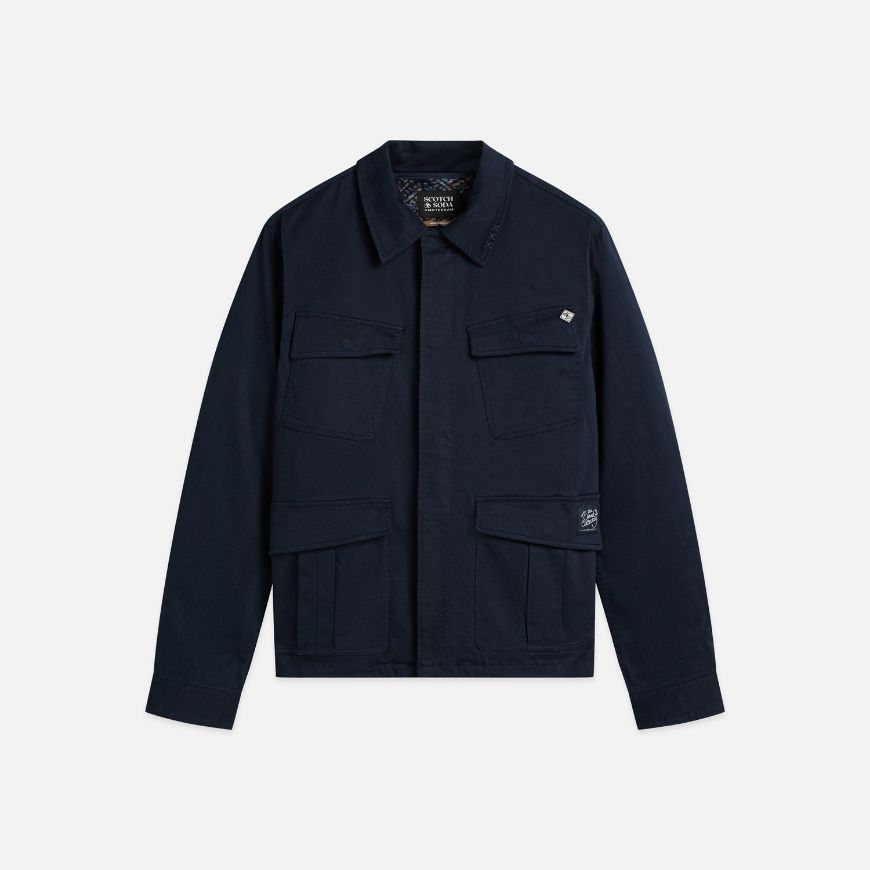 Picture of SCOTCH&SODA MEN'S UTILITY WOOL LINED JACKET - SKY CAPTAIN