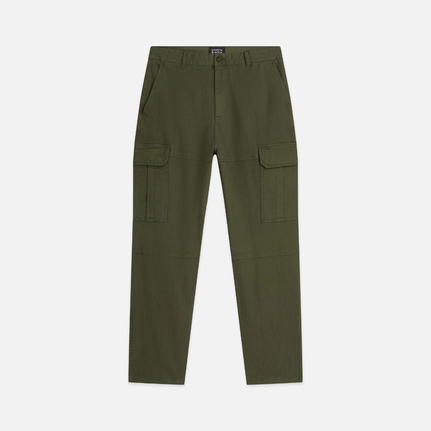 Picture of SCOTCH&SODA MEN'S HARPER GARMENT-DYED TWILL CARGO PANT - FOREST NIGHT