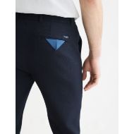 Picture of SCOTCH&SODA MEN'S STUART MINI YARN-DYED COTTON-WOOL BLEND CHINO - SKY CAPTAIN HERRINGBONE 6