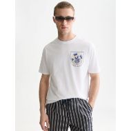 Picture of SCOTCH&SODA MEN'S FRONT AND BACK ARTWORK RELAXED FIT T-SHIRT - BRIGHT WHITE 4