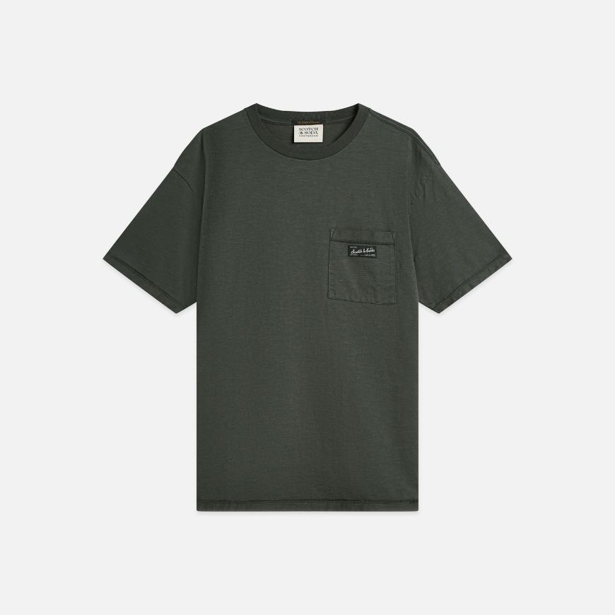 Picture of SCOTCH&SODA MEN'S GARMENT-DYE RELAXED FIT T-SHIRT - RAVEN
