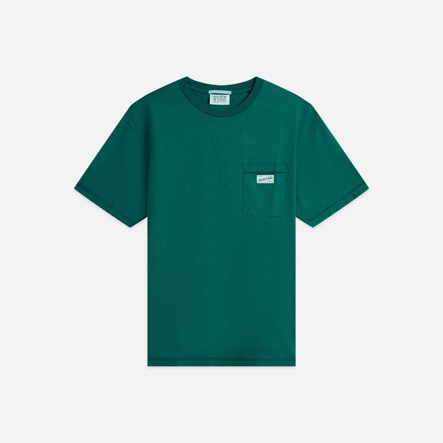 Picture of SCOTCH&SODA MEN'S GARMENT-DYE RELAXED FIT T-SHIRT - DEEP TEAL