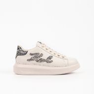 Снимка на KARL LAGERFELD ДАМСКИ СПОРТНИ ОБУВКИ KAPRI EMBROIDERED PATCH PYTHON SNEAKERS WHITE 1