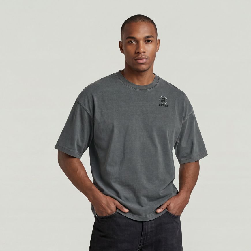 Picture of G-STAR MEN'S WASHED MULTI GR OVERSIZED T-SHIRT INDIA INK GD