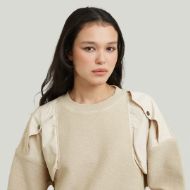 Picture of G-STAR WOMEN'S MIXED MEDIA RELAXED SWEATER DK BRICK 4