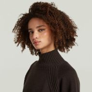 Picture of G-STAR WOMEN'S HEAVY MOTO TURTLE KNIT COFFEE BEAN 3