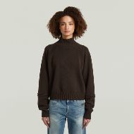 Picture of G-STAR WOMEN'S HEAVY MOTO TURTLE KNIT COFFEE BEAN 1