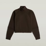 Picture of G-STAR WOMEN'S HEAVY MOTO TURTLE KNIT COFFEE BEAN 6