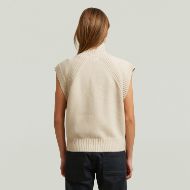 Picture of G-STAR WOMEN'S HEAVY MOTO ZIP VEST KNIT DK BRICK 2