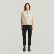 Picture of G-STAR WOMEN'S HEAVY MOTO ZIP VEST KNIT DK BRICK 4