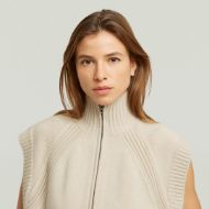 Picture of G-STAR WOMEN'S HEAVY MOTO ZIP VEST KNIT DK BRICK 3