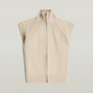 Picture of G-STAR WOMEN'S HEAVY MOTO ZIP VEST KNIT DK BRICK 6