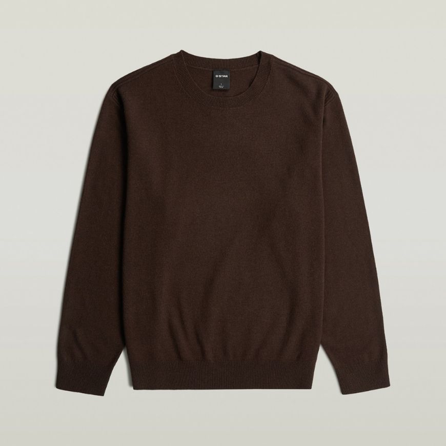 Picture of G-STAR MEN'S WOOL REFINED PULLOVER COFFEE BEAN