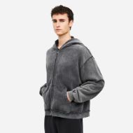 Picture of DIRTY LAUNDRY MEN'S OVERSIZED FULL ZIP WITH RAW EDGES VINTAGE GREY 3