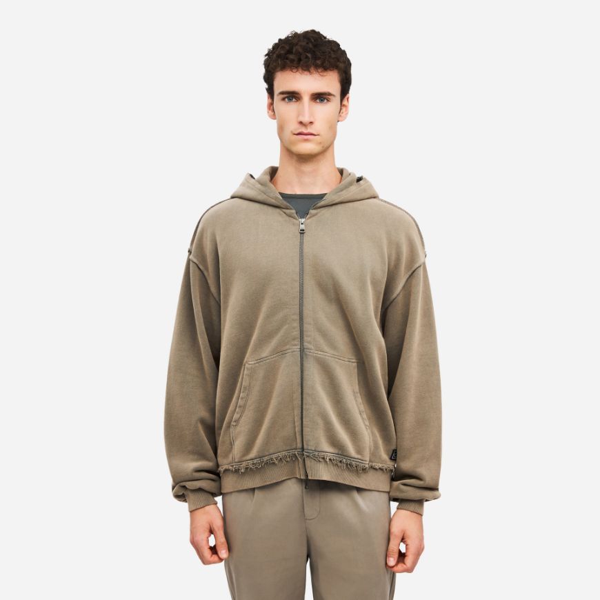 Picture of DIRTY LAUNDRY MEN'S OVERSIZED FULL ZIP WITH RAW EDGES VINTAGE ROCK