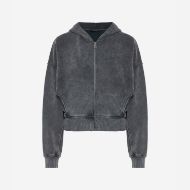 Снимка на DIRTY LAUNDRY ДАМСКИ СУИТШЪРТ CROPPED FULL ZIP WITH SEAMING VINTAGE GREY 5