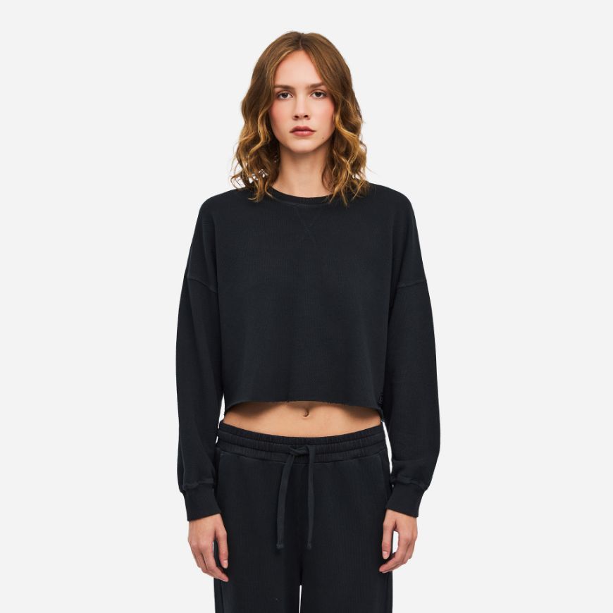 Снимка на DIRTY LAUNDRY ДАМСКИ ТОП PIQUET FLEECE LONGSLEEVE VINTAGE BLACK