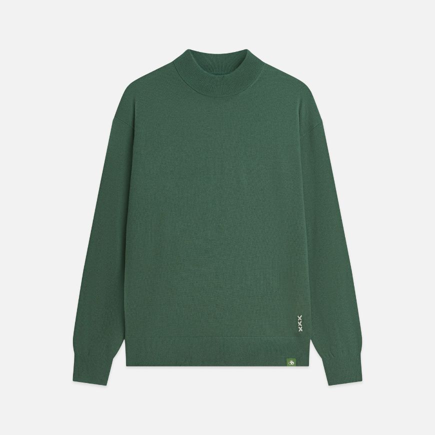 Picture of SCOTCH&SODA MEN'S SEASONAL CORE DROPPED SHOULDER MOCK NECK PULLOVER - DARK FOREST