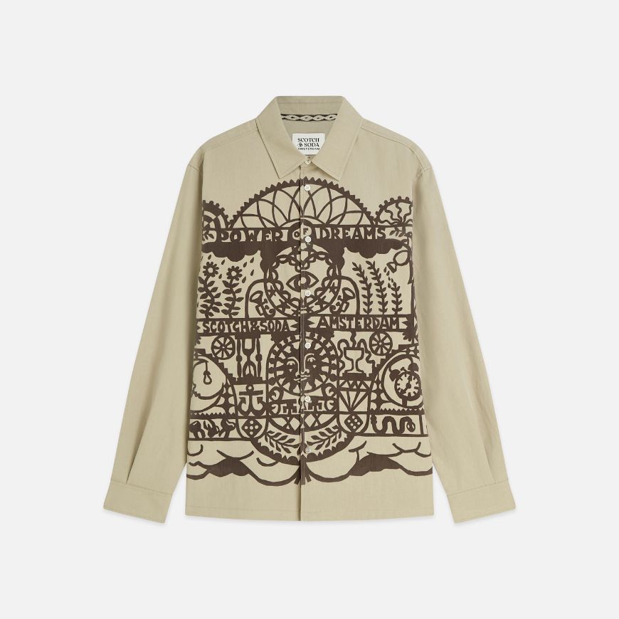 Снимка на SCOTCH&SODA МЪЖКА РИЗА FLOCK PRINTED RELAXED FIT - PURE CASHMERE
