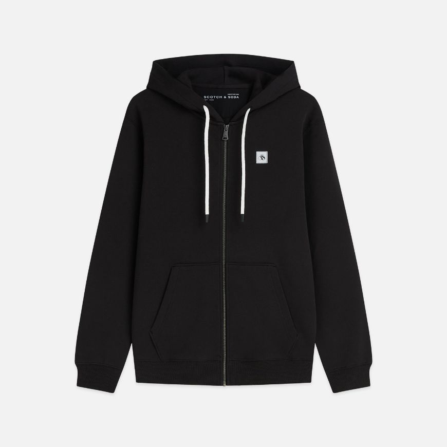 Снимка на SCOTCH&SODA МЪЖКИ СУИТШЪРТ LOGO BADGE REGULAR FIT ZIP-THROUGH HOODIE - METEORITE