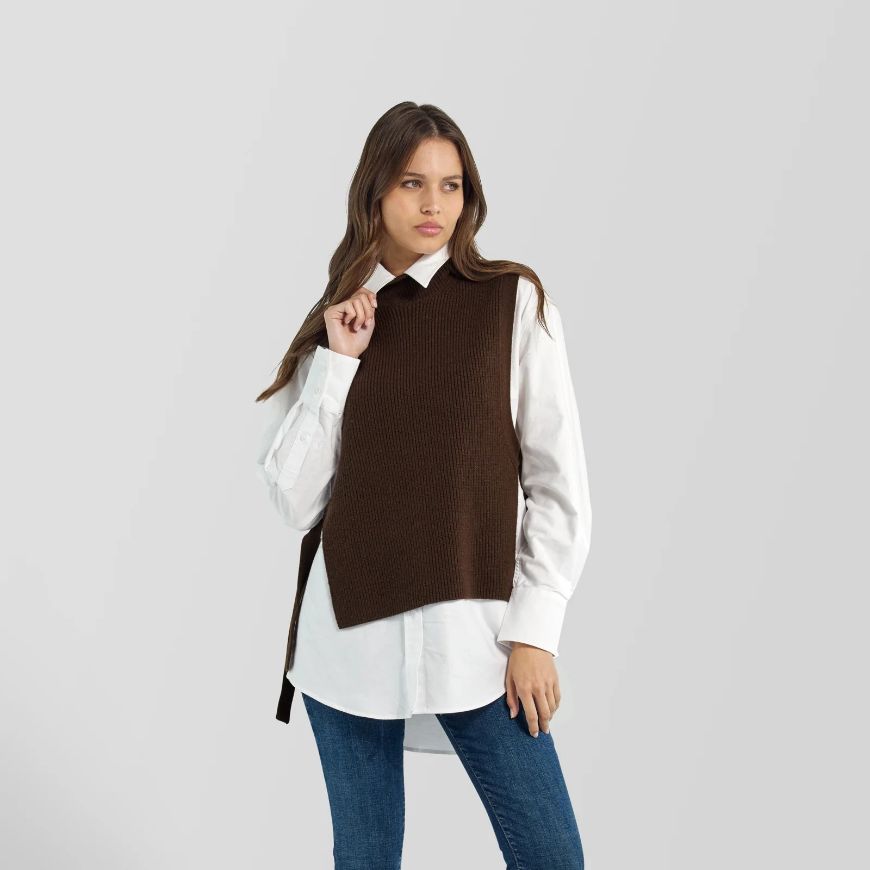 Снимка на GAS ДАМСКИ ПУЛОВЕР KATE GILET 4879 HOT FUDGE BROWN