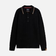 Снимка на SCOTCH&SODA МЪЖКИ ПУЛОВЕР SOFT KNIT POLO CABLE DROPPED SHOULDER - METEORITE 1