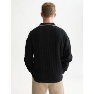 Снимка на SCOTCH&SODA МЪЖКИ ПУЛОВЕР SOFT KNIT POLO CABLE DROPPED SHOULDER - METEORITE 5