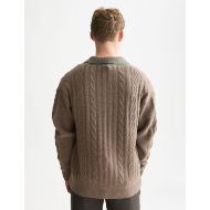Снимка на SCOTCH&SODA МЪЖКИ ПУЛОВЕР SOFT KNIT POLO CABLE DROPPED SHOULDER - WALNUT 5