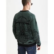 Снимка на SCOTCH&SODA МЪЖКИ ПУЛОВЕР CHENILLE JACQUARD WOOL-BLEND DROPPED SHOULDER - DARK FOREST 5