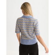 Снимка на SCOTCH&SODA ДАМСКИ ПУЛОВЕР POINTELLE STITCH SHORT SLEEVE - STONEWASH STRIPE 5