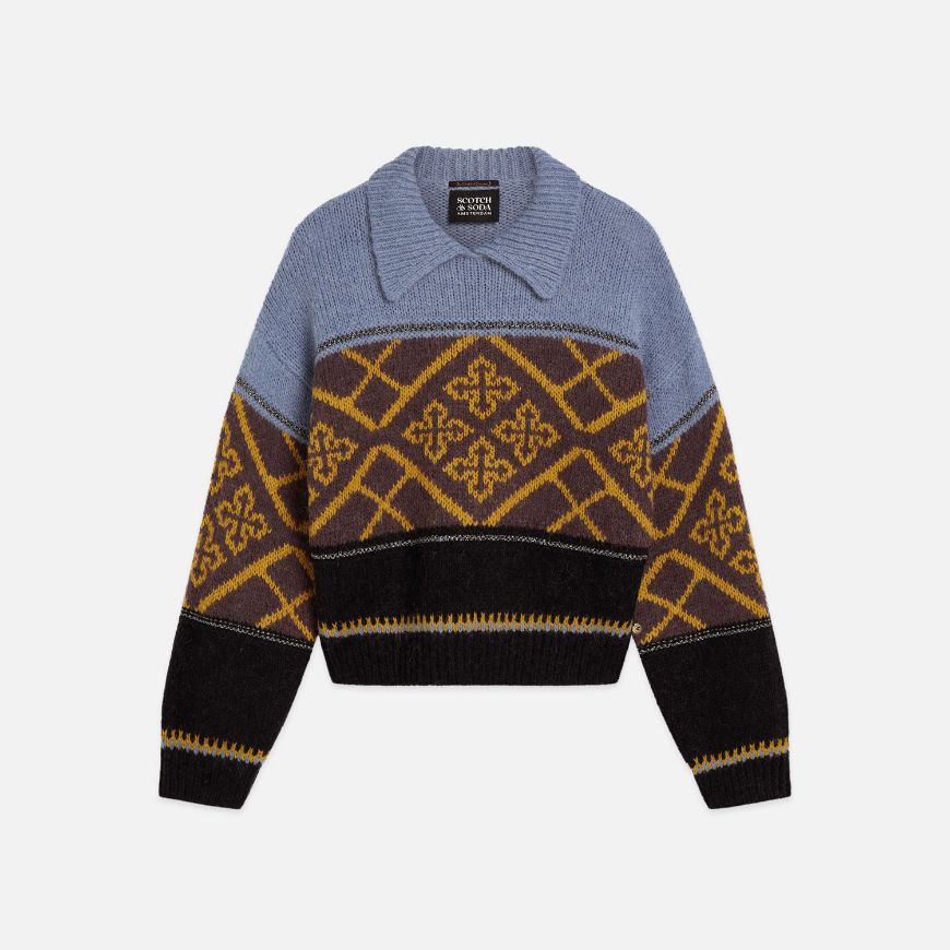 Снимка на SCOTCH&SODA ДАМСКИ ПУЛОВЕР FAIR ISLE BOXY FIT - SHALE