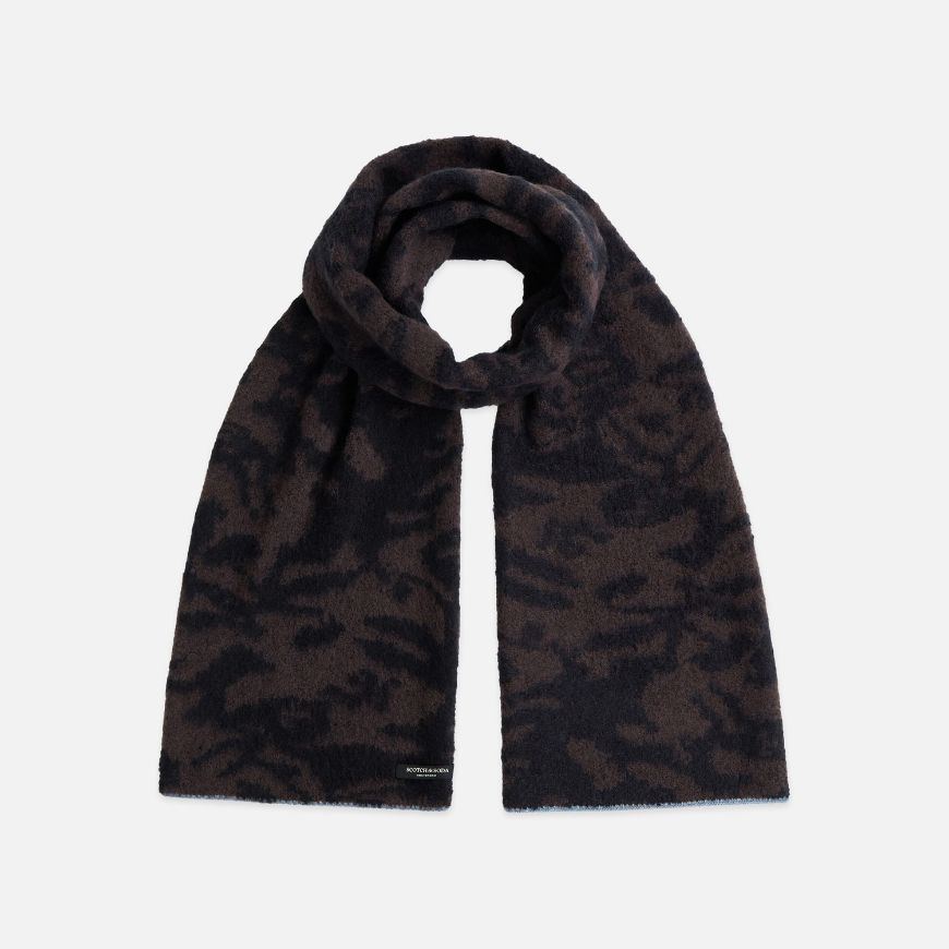 Снимка на SCOTCH&SODA ДАМСКИ ШАЛ FUZZY JACQUARD KNITTED - GLITCHFLOWERS SHALE