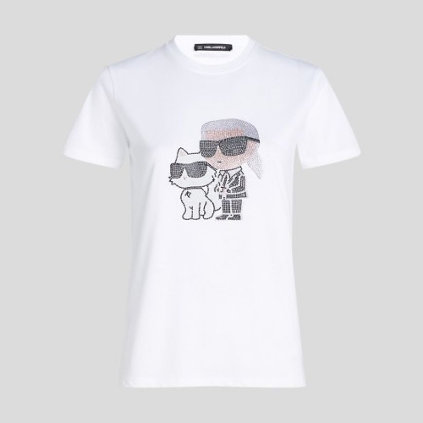 Снимка на KARL LAGERFELD ДАМСКИ ТОП IKON RS DUO T-SHIRT WHITE