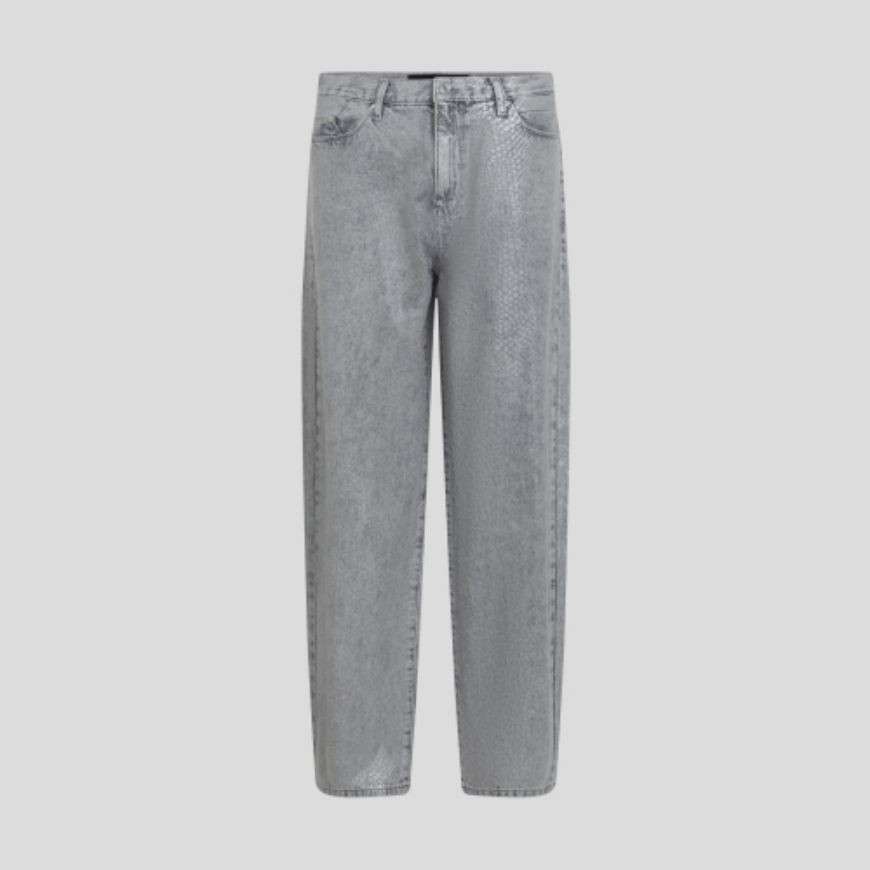 Снимка на KARL LAGERFELD ДАМСКИ ПАНТАЛОН COATED PYTHON DENIM PANTS MID GREY