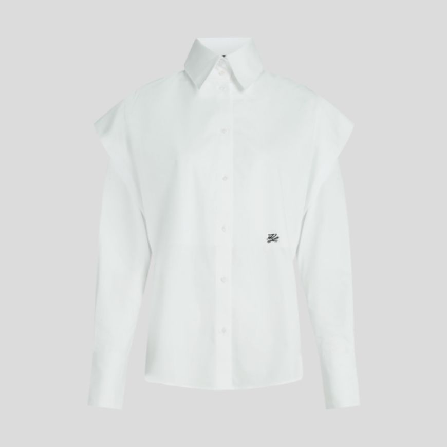 Снимка на KARL LAGERFELD ДАМСКА РИЗА SHOULDER DETAIL POPLIN SHIRT WHITE