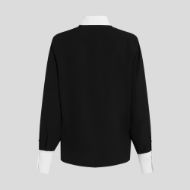 Снимка на KARL LAGERFELD ДАМСКА РИЗА CONTRAST COLLAR SHIRT BLACK/WHITE 2