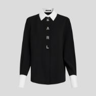 Снимка на KARL LAGERFELD ДАМСКА РИЗА CONTRAST COLLAR SHIRT BLACK/WHITE 1