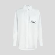 Снимка на KARL LAGERFELD ДАМСКА РИЗА SIGNATURE POPLIN SHIRT WHITE 1