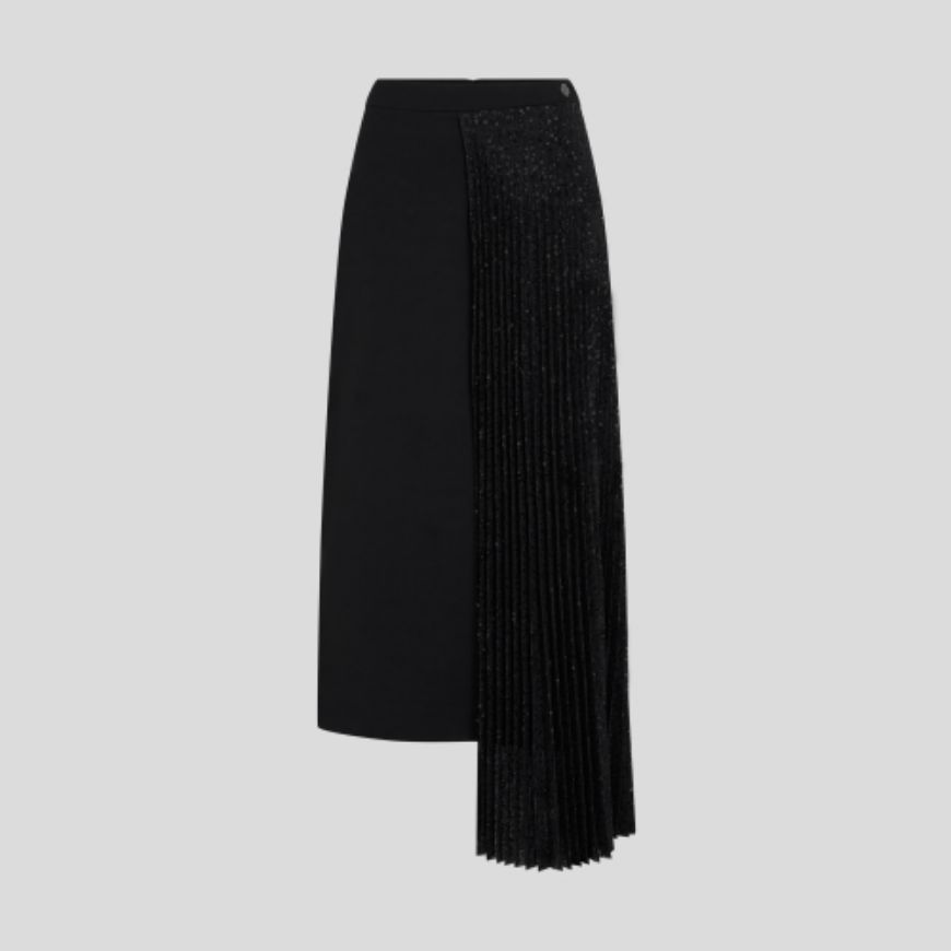 Снимка на KARL LAGERFELD ДАМСКА ПОЛА ASYMMETRIC SEQUIN SKIRT BLACK