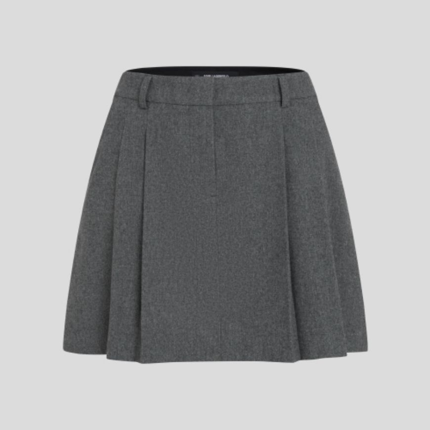 Снимка на KARL LAGERFELD ДАМСКА ПОЛА FLANNEL PLEATED MINI SKORT MID GREY MELANGE
