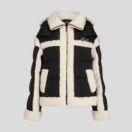 Picture of KARL LAGERFELD WOMEN'S SHEARLING CONTRAST PUFFER BLACK 1