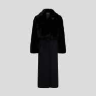 Picture of KARL LAGERFELD WOMEN'S FAUX FUR DETAIL COAT BLACK 1