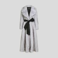 Picture of KARL LAGERFELD WOMEN'S STUDIO LONG FAUX FUR COAT WHITE/BLACK 1